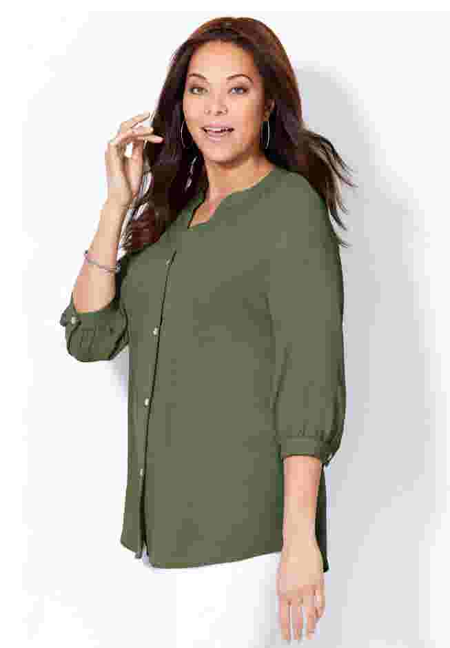 Light and Airy Y-Neck Blouse image number 2