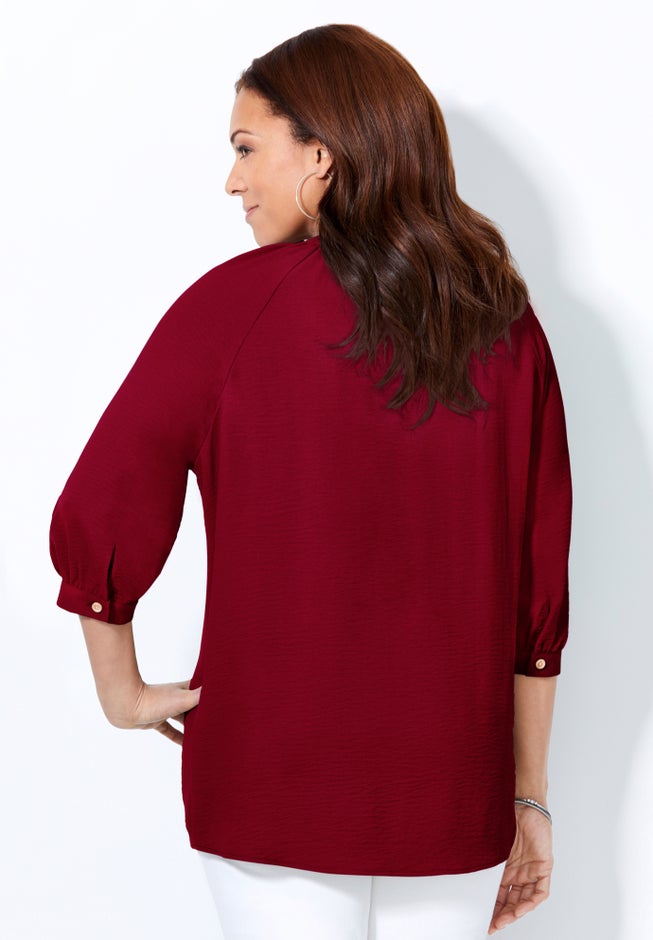 Light and Airy Y-Neck Blouse image number 1