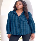 Classic Plaid Button-Front Shirt image number null