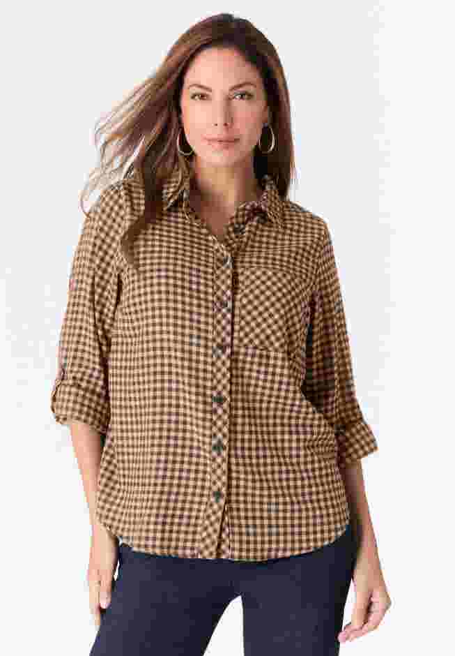 Classic Plaid Button-Front Shirt image number 0