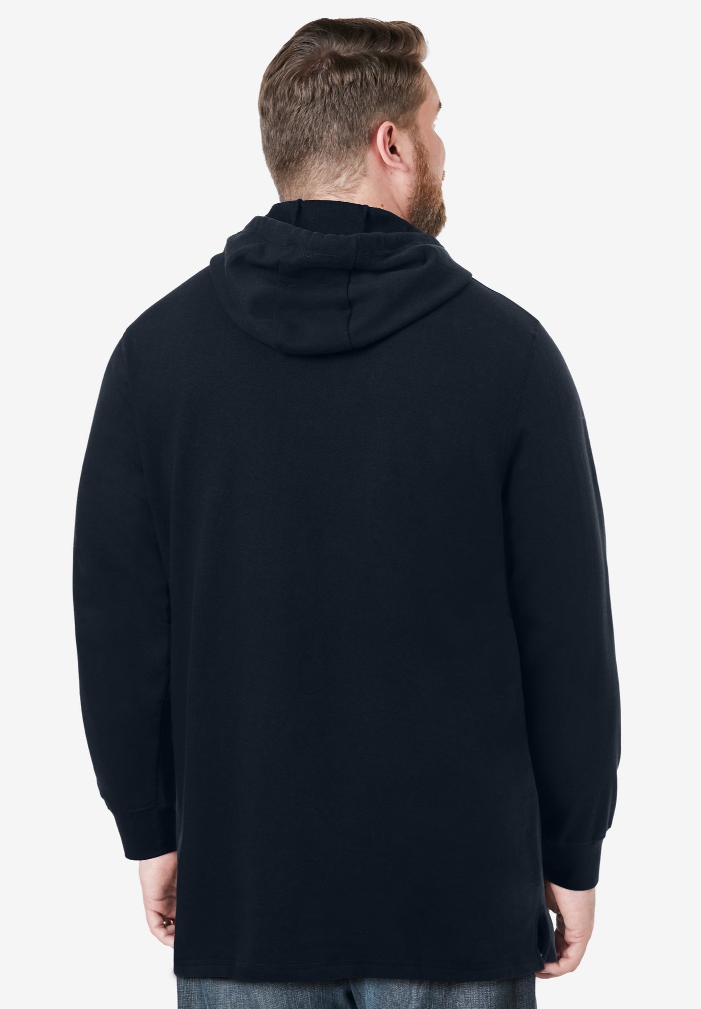 Fleece longer-length pullover hoodie image number 3