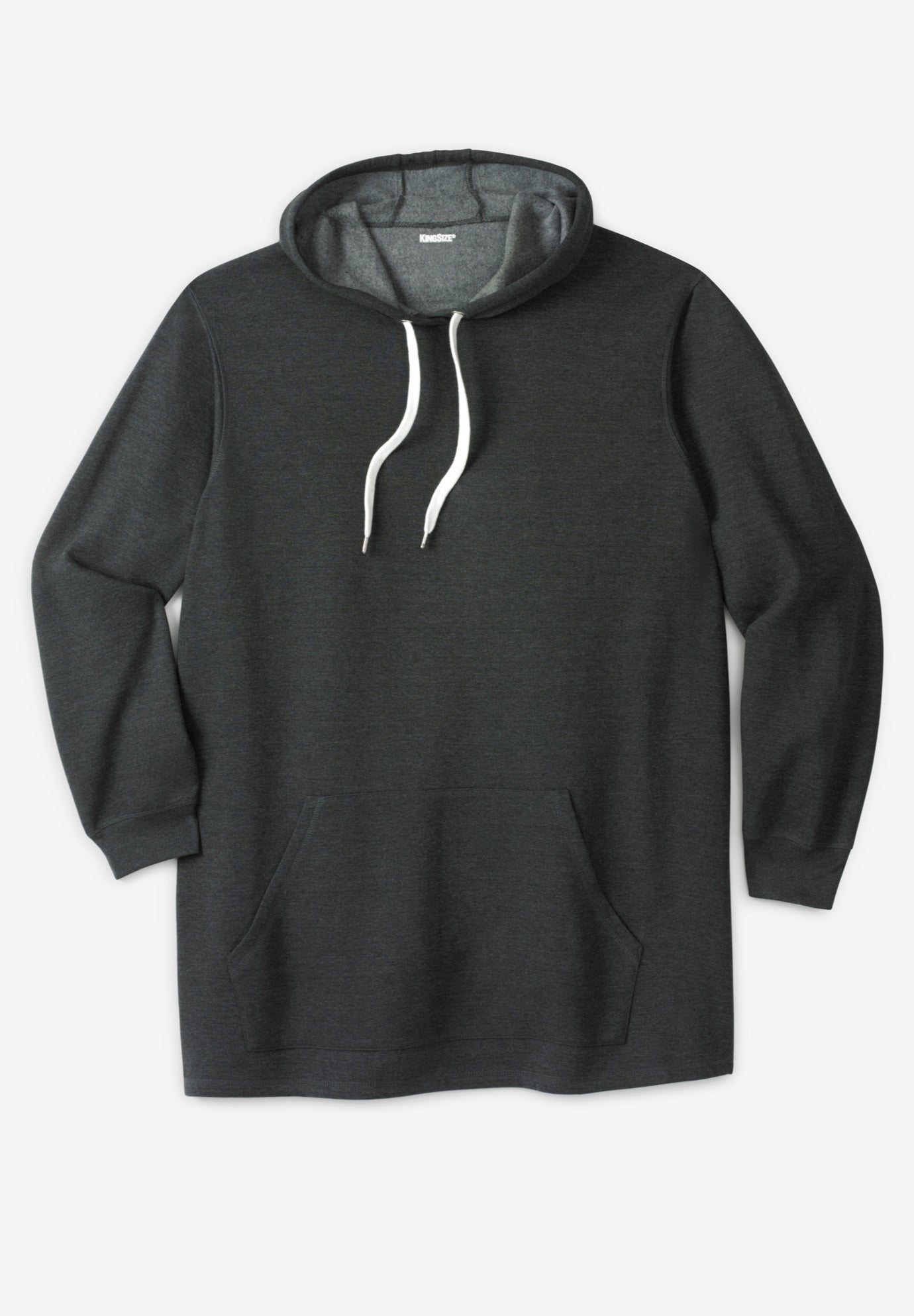 Fleece longer-length pullover hoodie image number 0