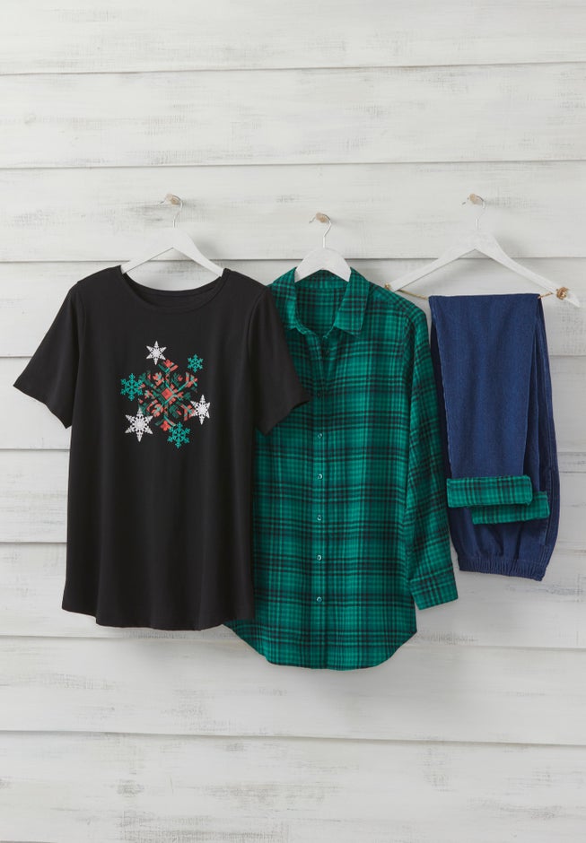 Two-Piece Flannel Shirt and Tee image number 2
