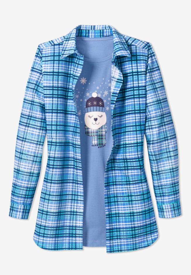 Two-Piece Flannel Shirt and Tee image number 5