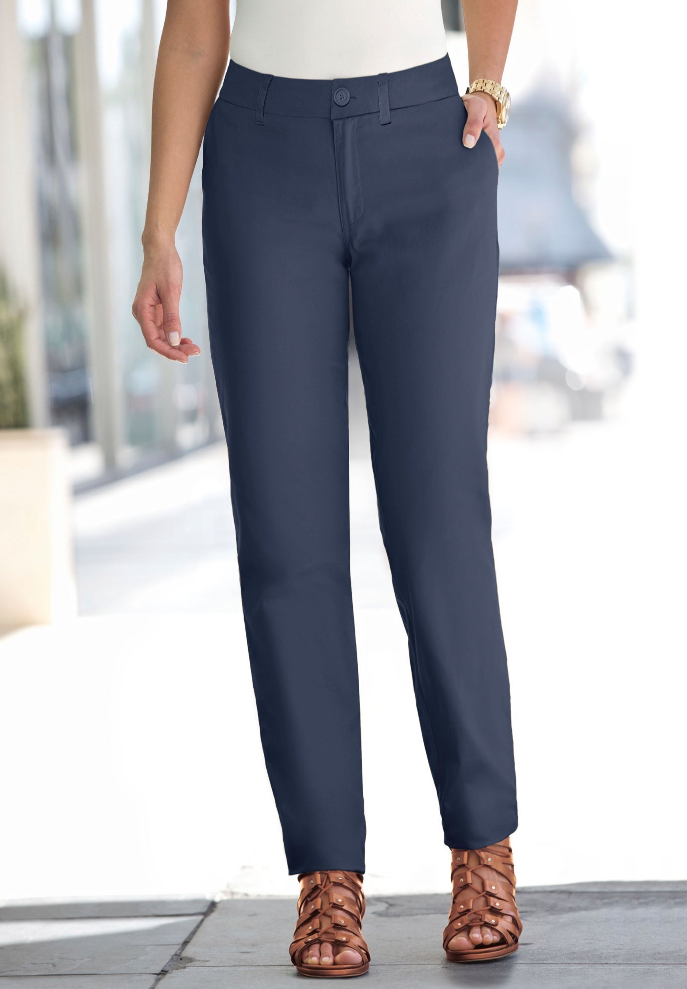 Stretch Cotton Chino Straight-Leg Pant image number 0