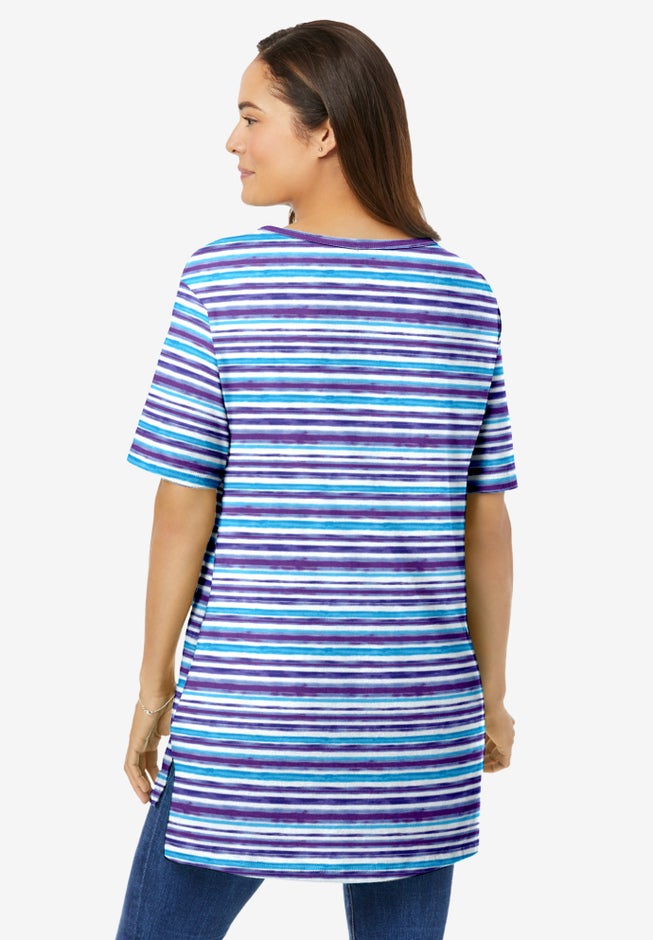 Perfect Printed Short-Sleeve Boatneck Tunic image number 1