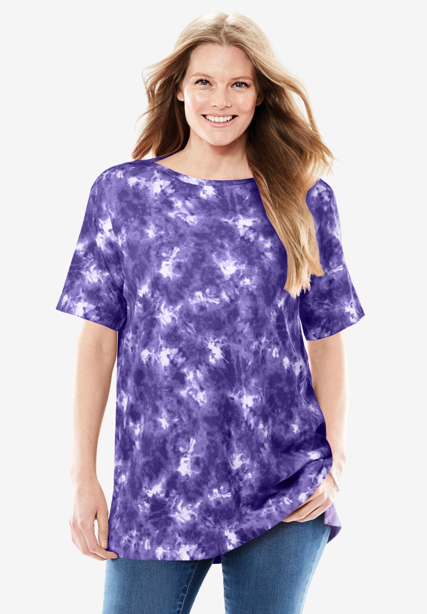 Perfect Printed Short-Sleeve Boatneck Tunic image number 0