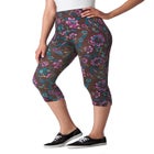 Stretch-Cotton Knit Pull-On Printed Capri Leggings image number 0