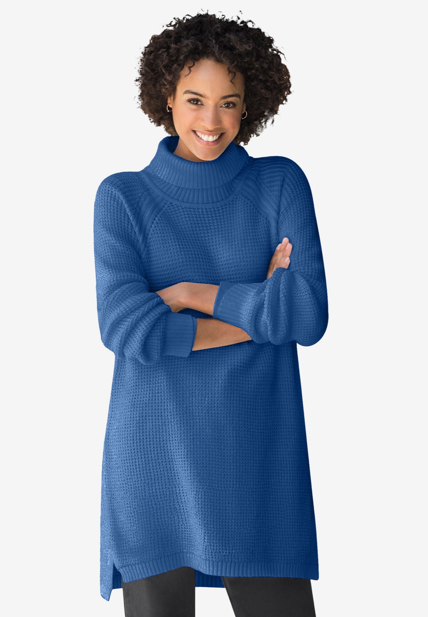 Waffle Knit Turtleneck Sweater image number 0