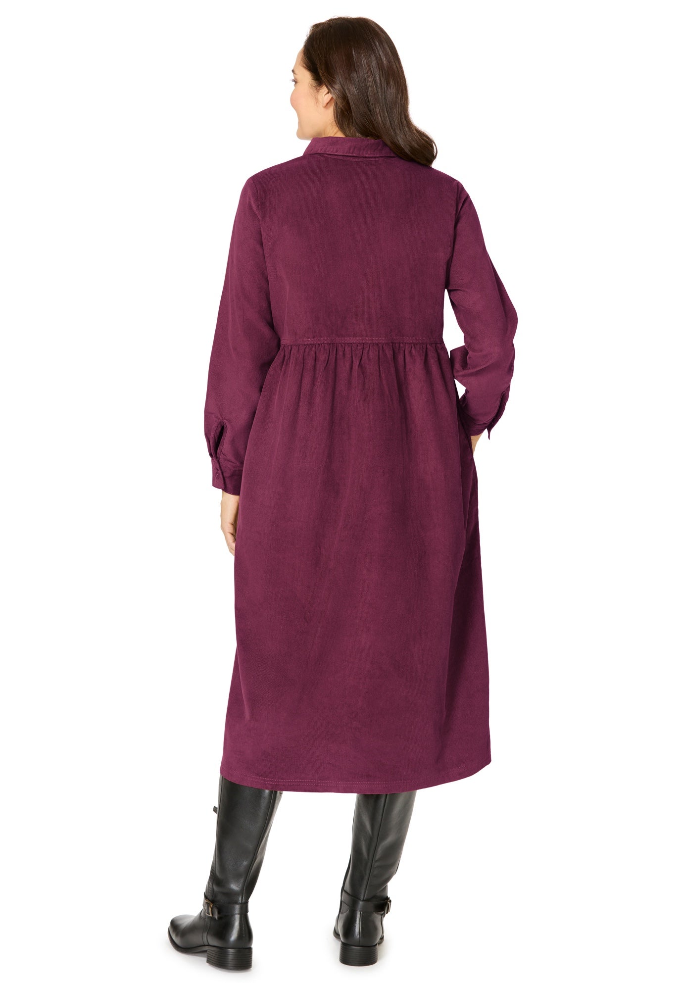 Button Front Corduroy Dress image number 1