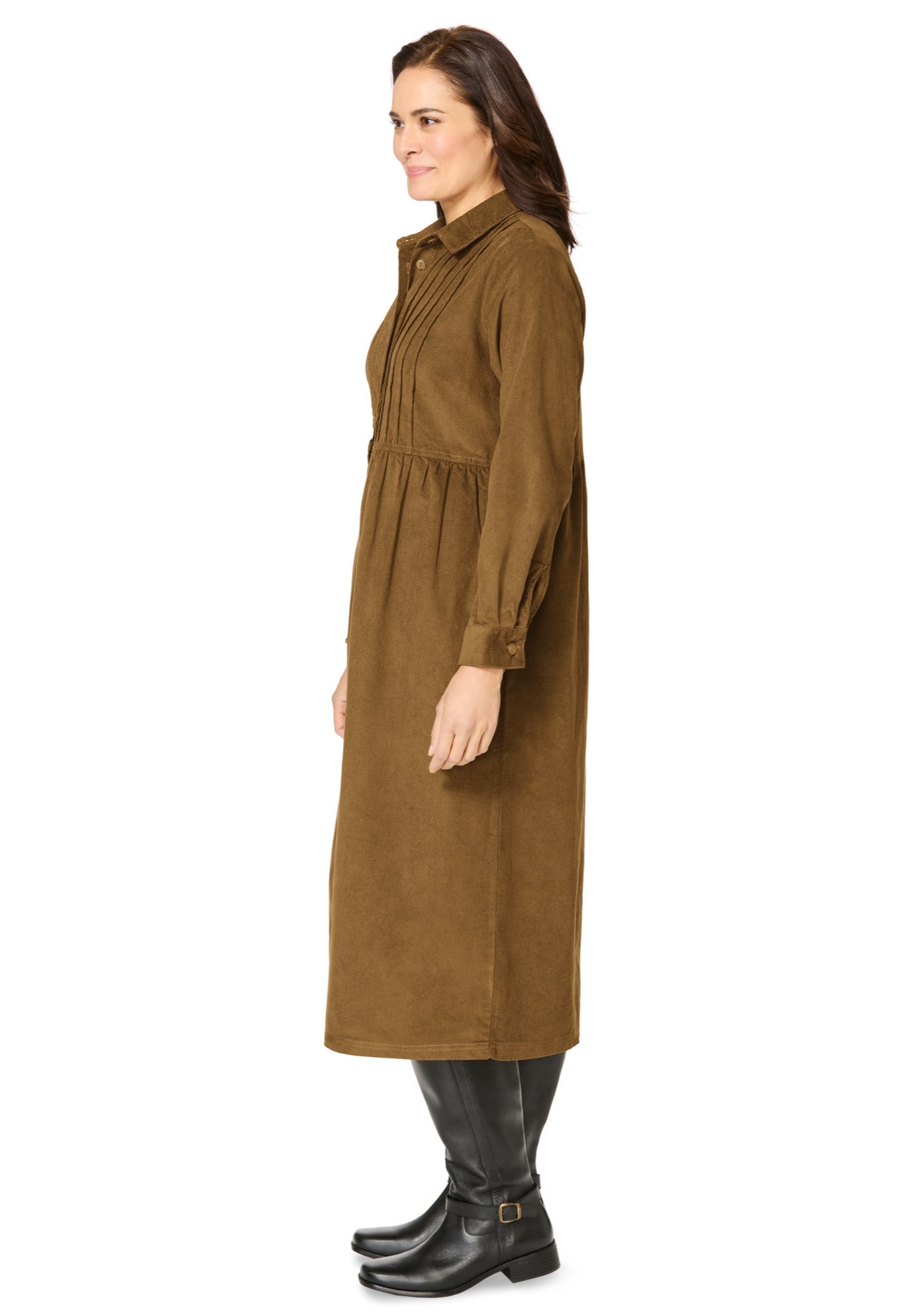 Button Front Corduroy Dress image number 2