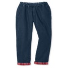 Elastic-Waist Cotton Straight Leg Denim Pant with Flannel Lining image number null