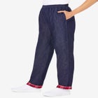 Elastic-Waist Cotton Straight Leg Denim Pant with Flannel Lining image number null