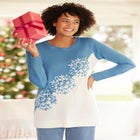 Snowflake Jacquard Pullover Sweater image number null