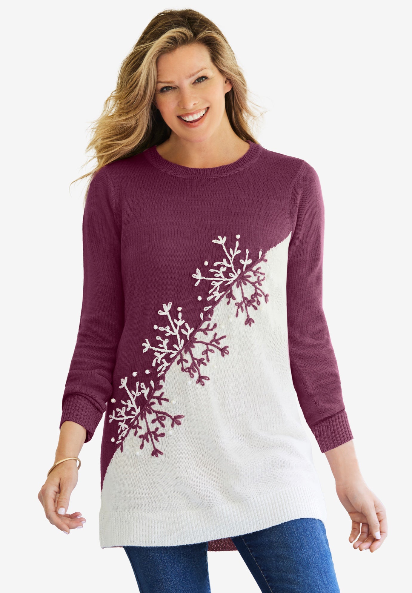 Holiday Snowflake Jacquard Sweater image number 0