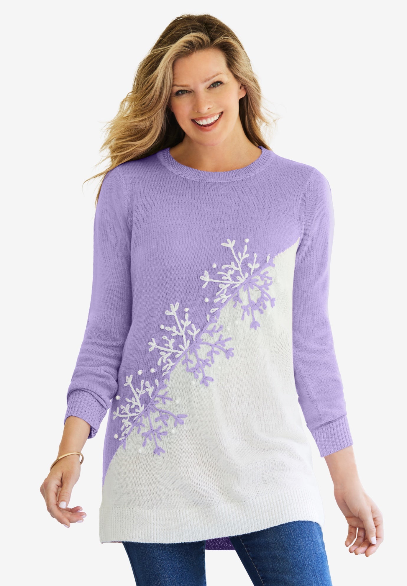Holiday Snowflake Jacquard Sweater image number 0