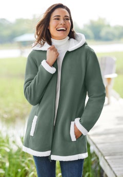 Fleece Hooded Sherpa Lined Jacket