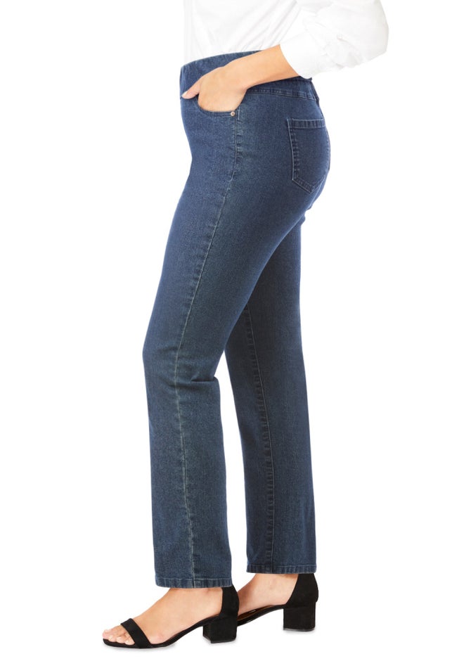 Comfort Waist Stretch Denim Straight-Leg Jean image number 2