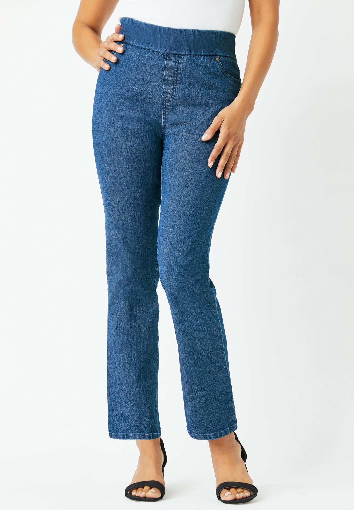 Comfort Waist Stretch Denim Straight-Leg Jean image number 0