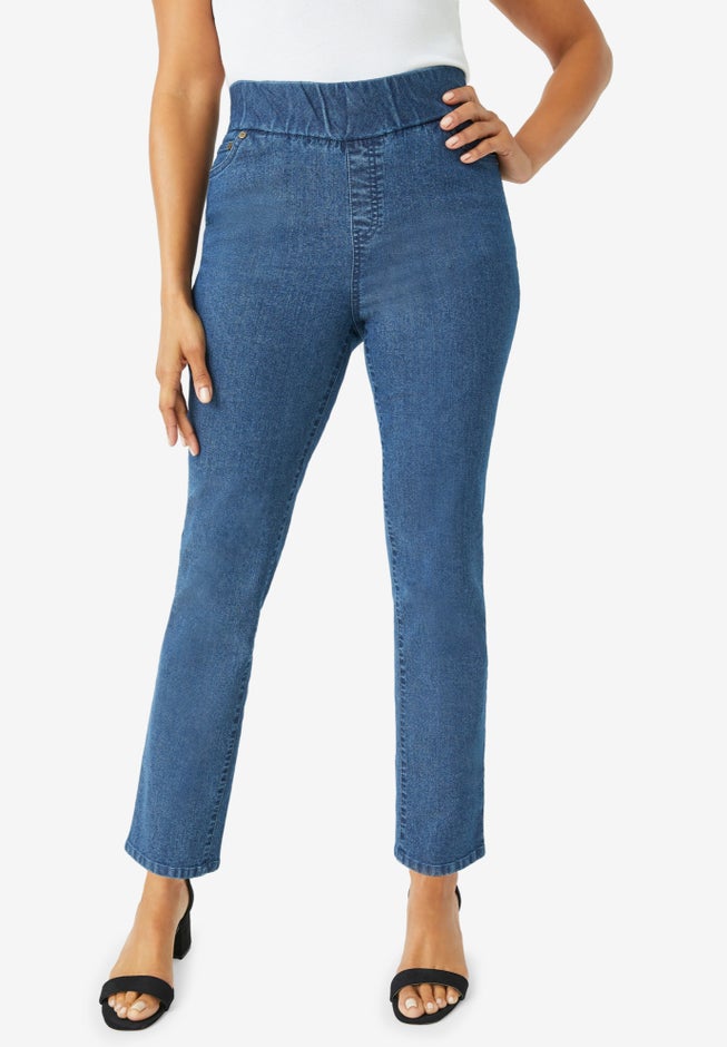Comfort Waist Stretch Denim Straight Leg Jean image number 0