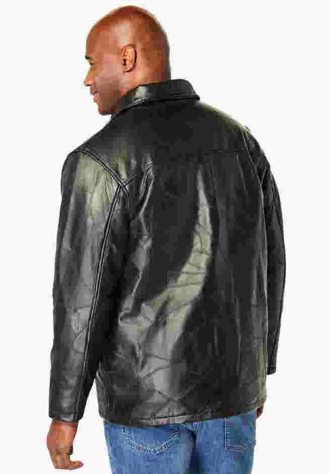 Embossed leather jacket image number 1