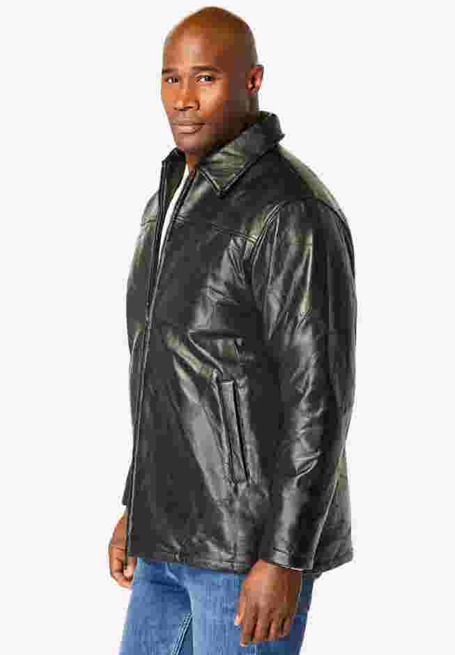 Embossed leather jacket image number 2