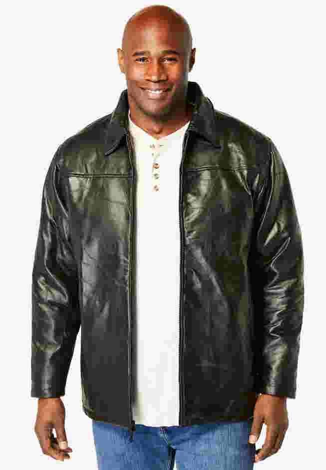 Embossed leather jacket image number 0