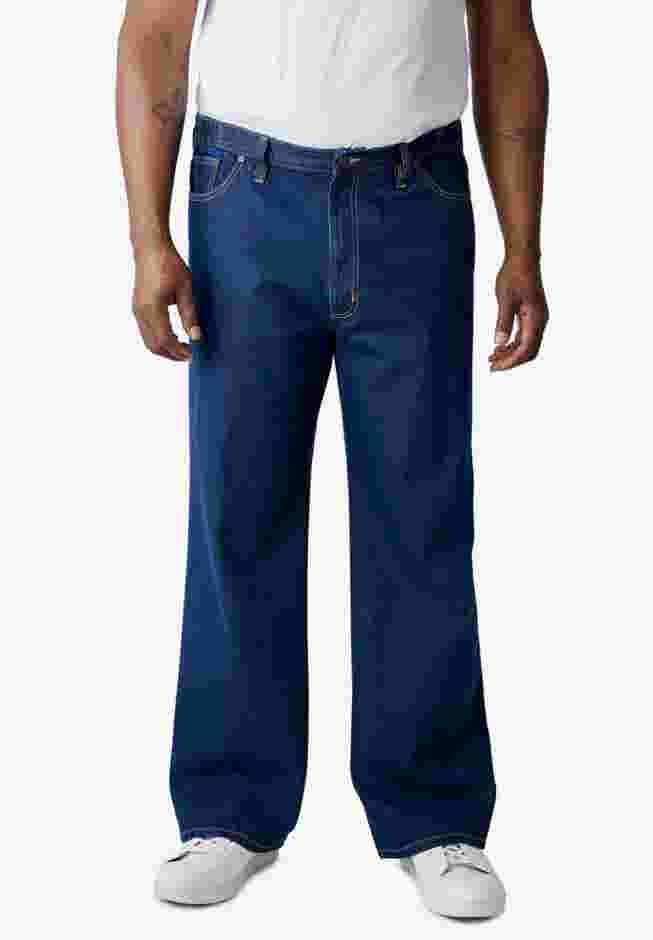 Side-Elastic Wide Leg 5-Pocket Jeans image number 0
