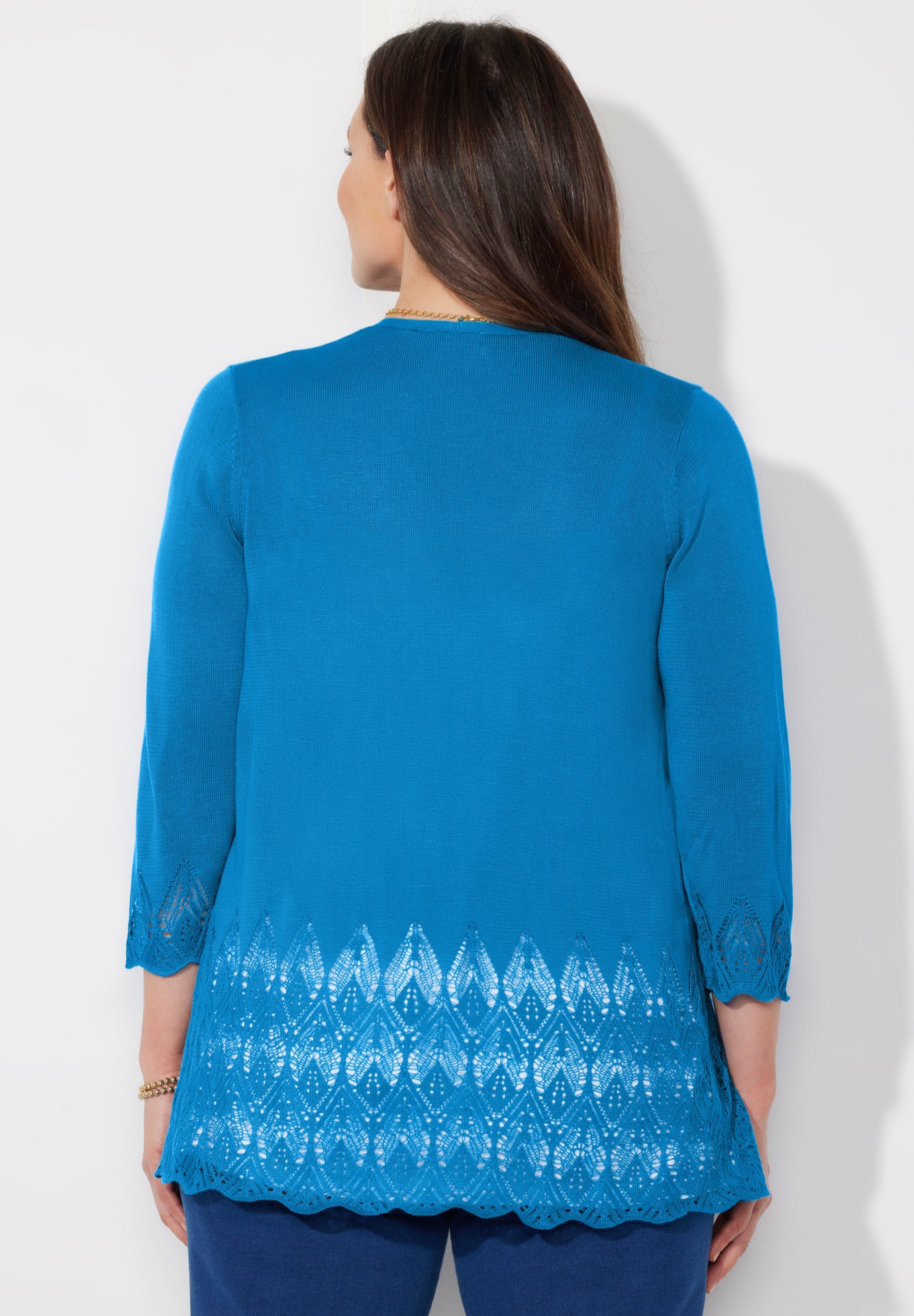 Pointelle Chevron Cardigan image number 1