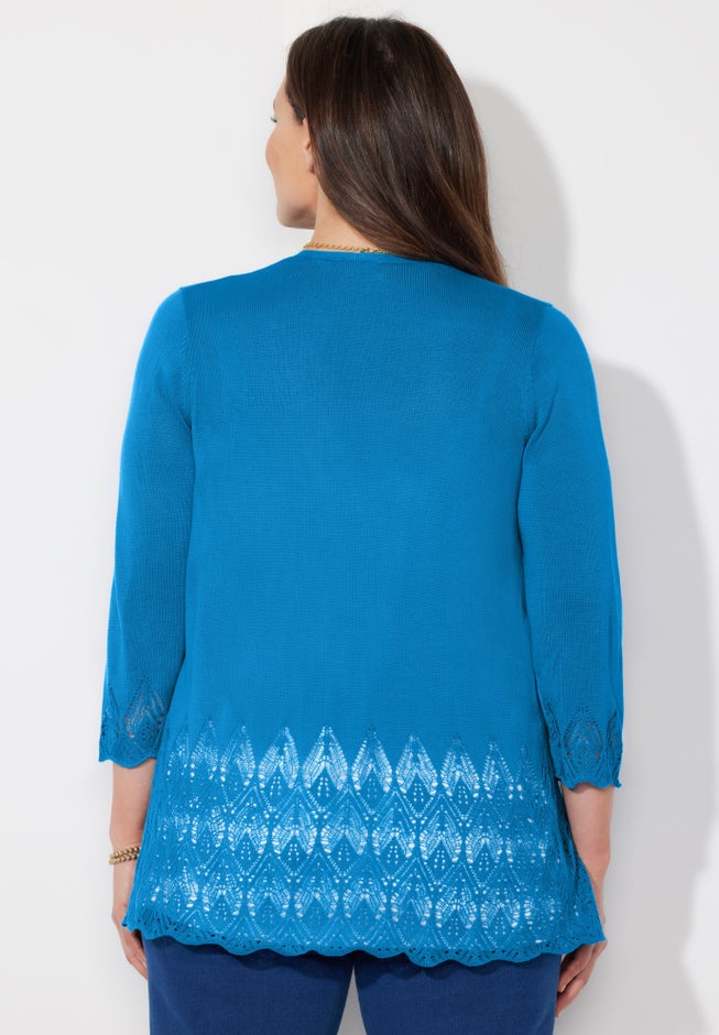 Pointelle Chevron Cardigan image number 1