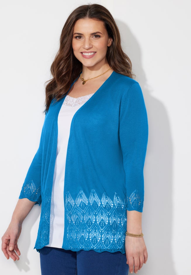 Pointelle Chevron Cardigan image number 2