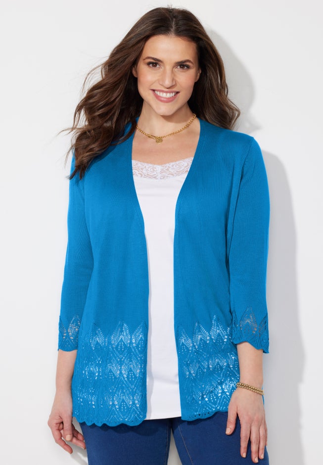 Pointelle Chevron Cardigan image number 3