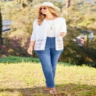 Pointelle Chevron Cardigan image number null