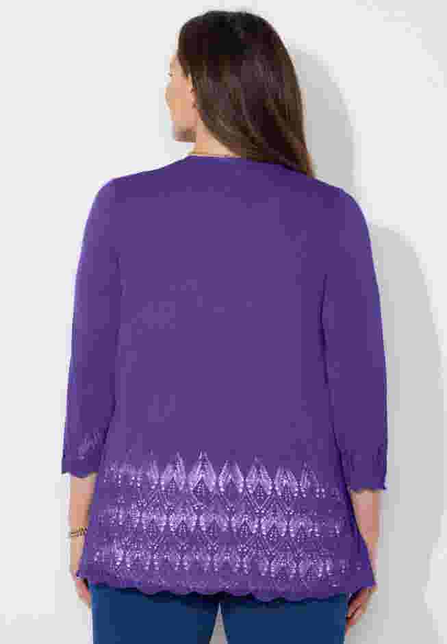 Pointelle Chevron Cardigan image number 1