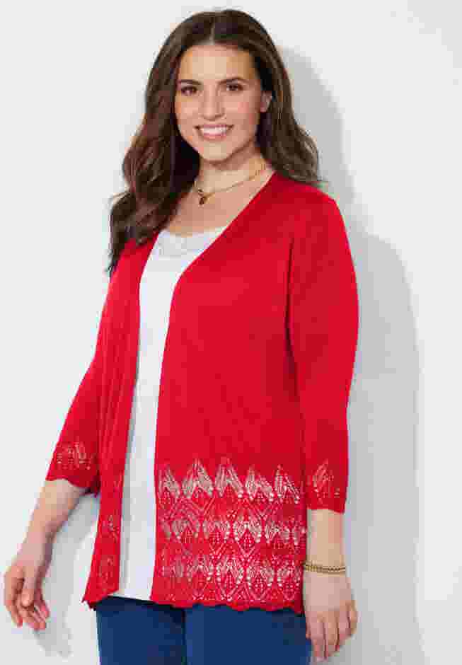Pointelle Chevron Cardigan image number 0