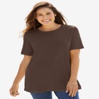 Perfect Short-Sleeve Crewneck Cotton Tee image number null