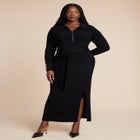 Zipper & Tie Sweater Dress image number null