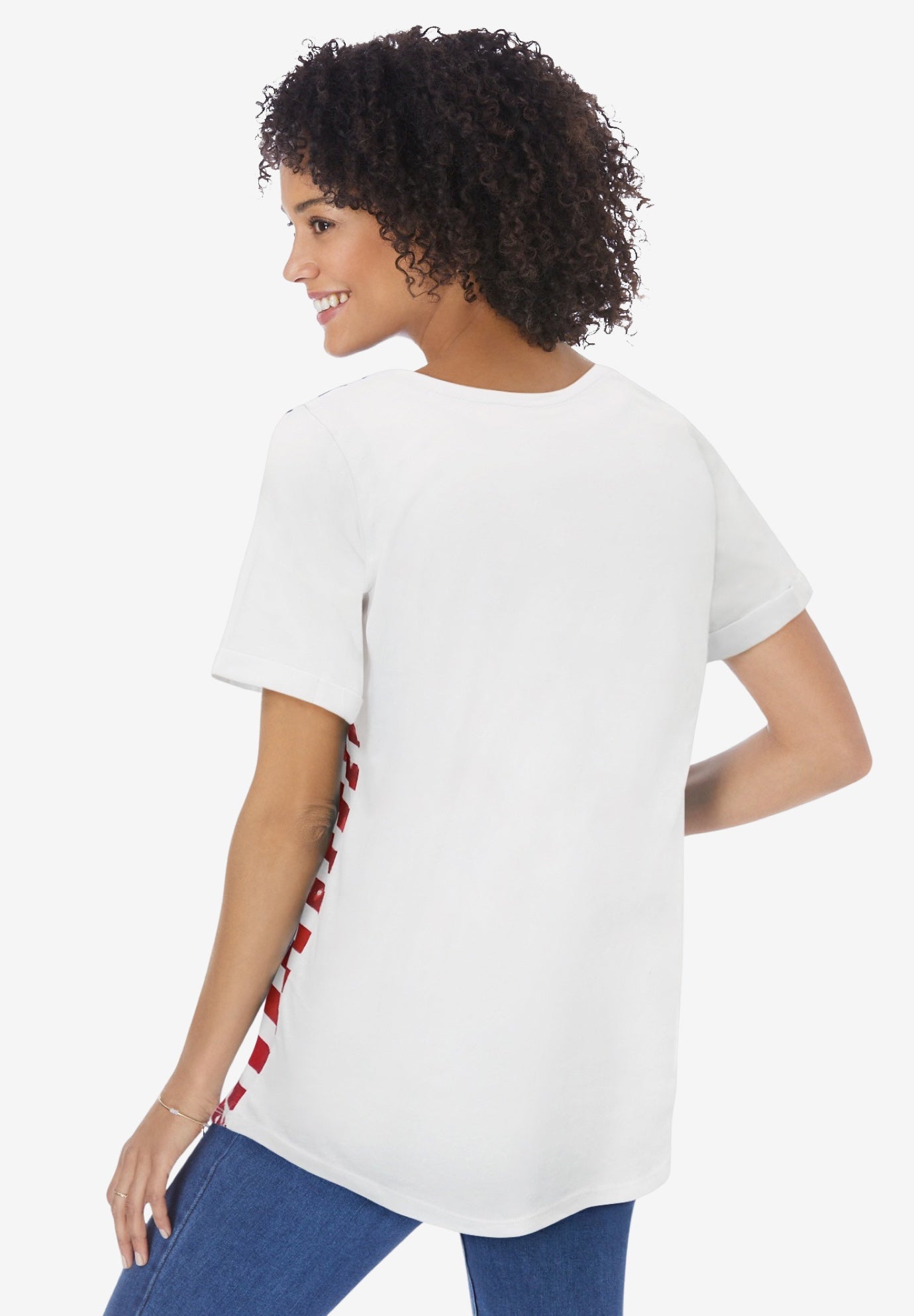 Cuffed Americana Print Tee image number 1