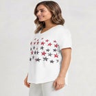 Cuffed Americana Print Tee image number 2