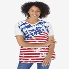 Cuffed Americana Print Tee image number 0