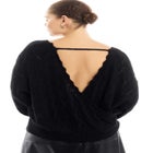 Scallop-Trim Wrap Sweater image number null