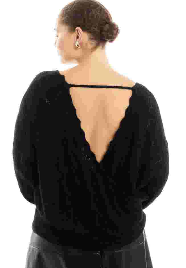 Scallop-Trim Wrap Sweater image number 1
