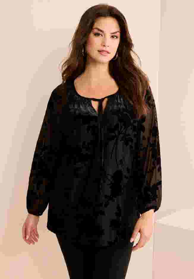 Velvet Burnout Keyhole Tee image number 0