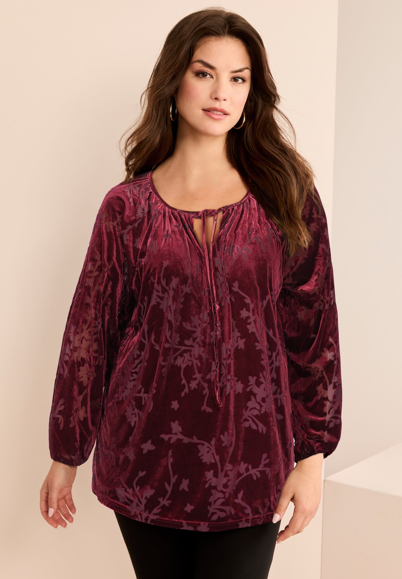 Velvet Burnout Keyhole Tee image number 0