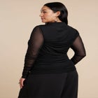 Shirred Sheer Top image number null