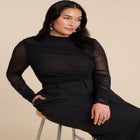 Shirred Sheer Top image number null