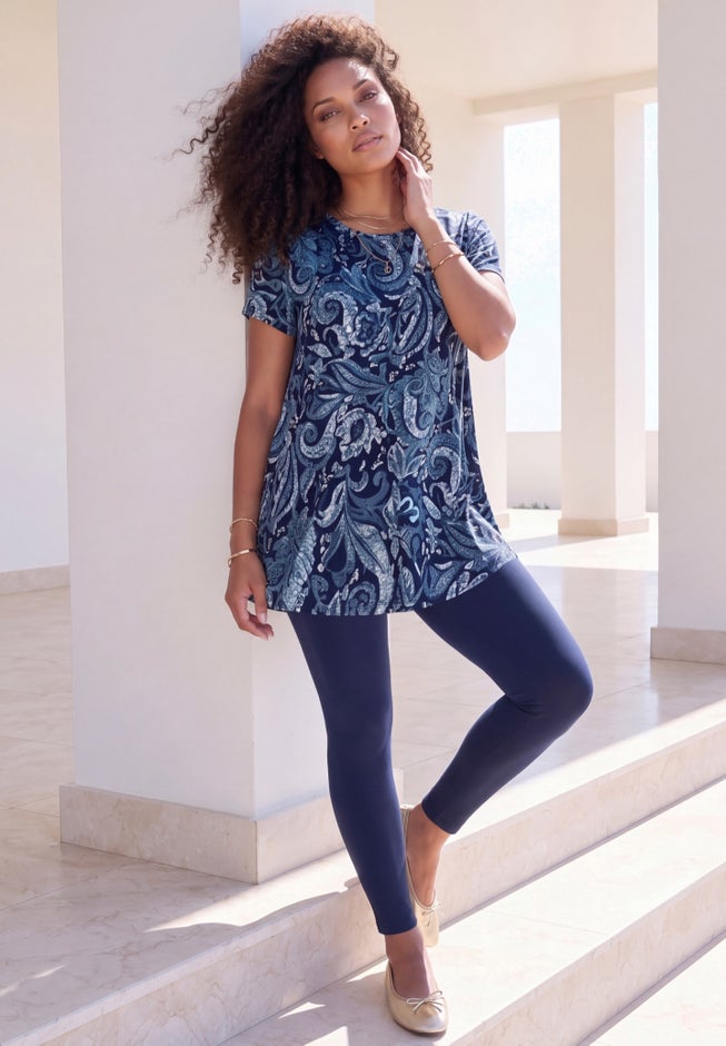 Plus Size Ultimate Cotton Crewneck Short Sleeve Swing Tee image number 5