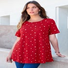 Plus Size Ultimate Cotton Crewneck Short Sleeve Swing Tee image number null