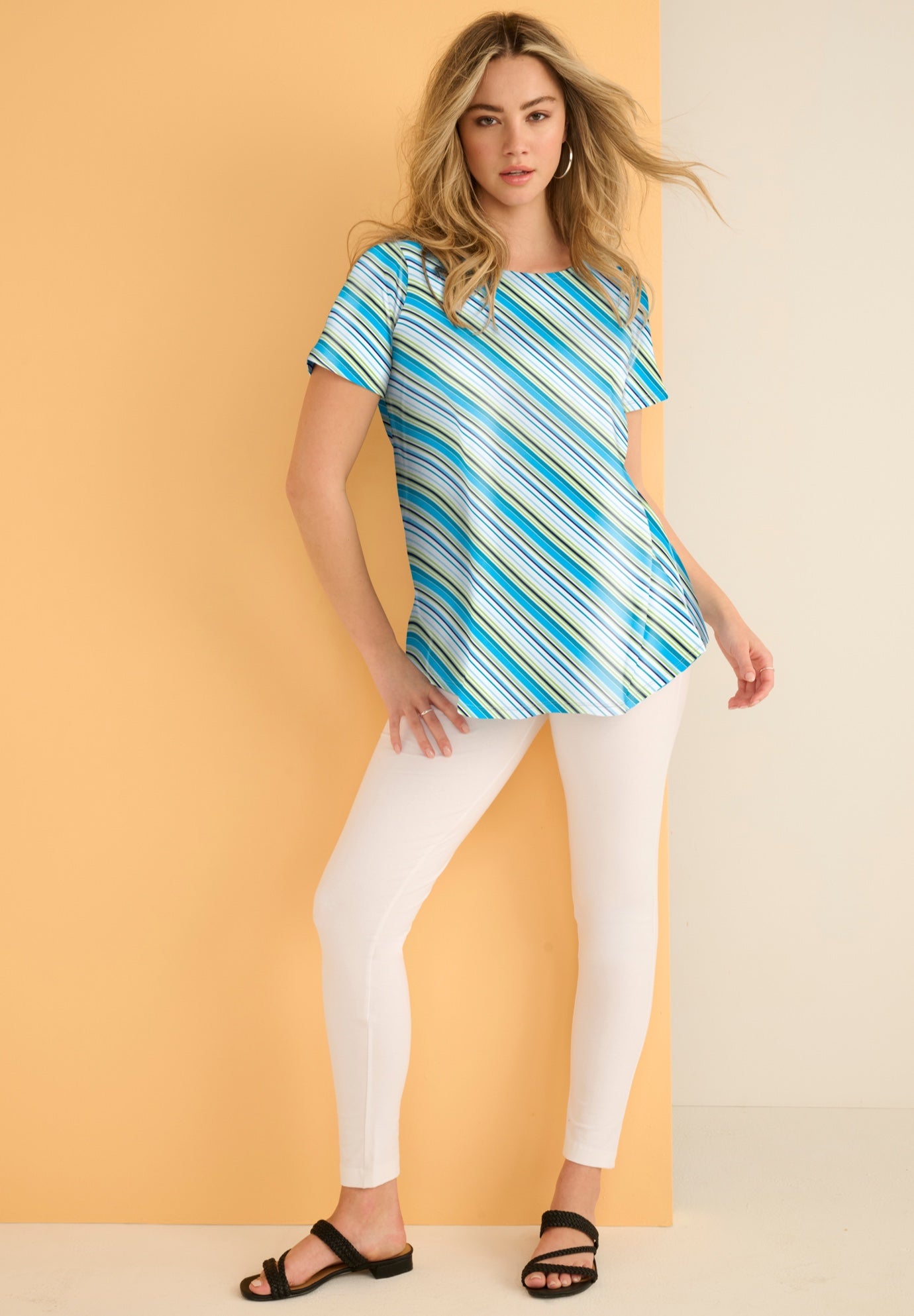 Plus Size Ultimate Cotton Crewneck Short Sleeve Swing Tee image number 9