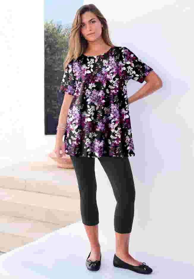 Plus Size Cotton Ultimate Swing Tee with Keyhole Back image number 0